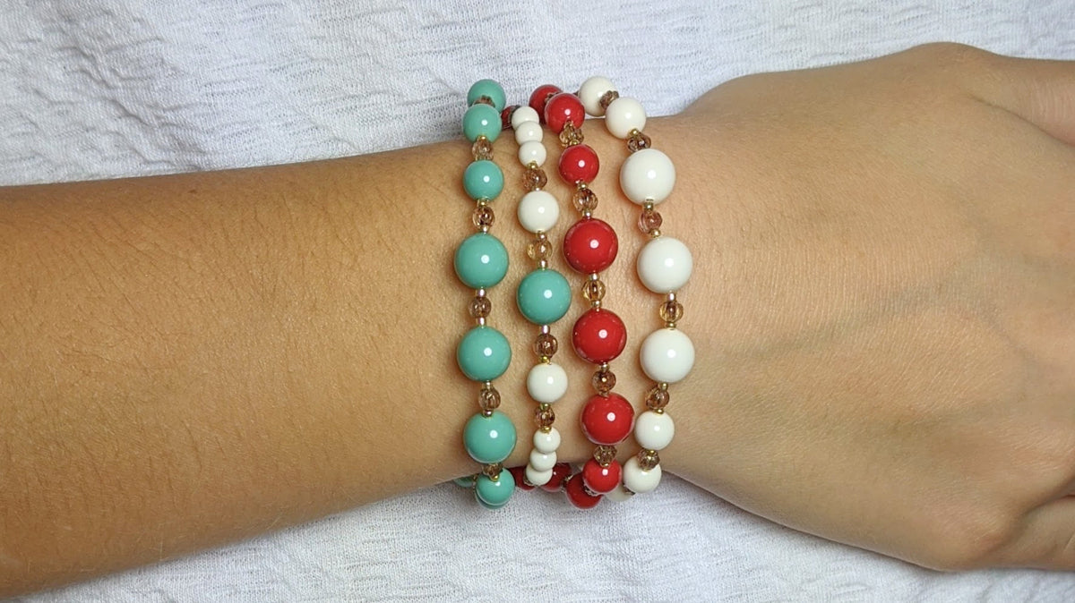 Ivory crystal pearl bracelet