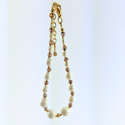 Ivory crystal pearl bracelet