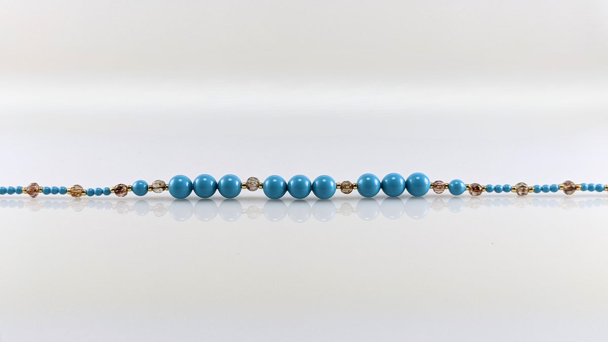 Turquoise blue crystal pearl bracelet