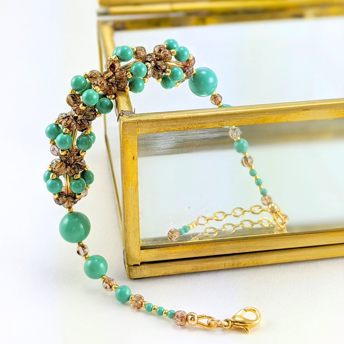 Jade crystal pearl bracelet