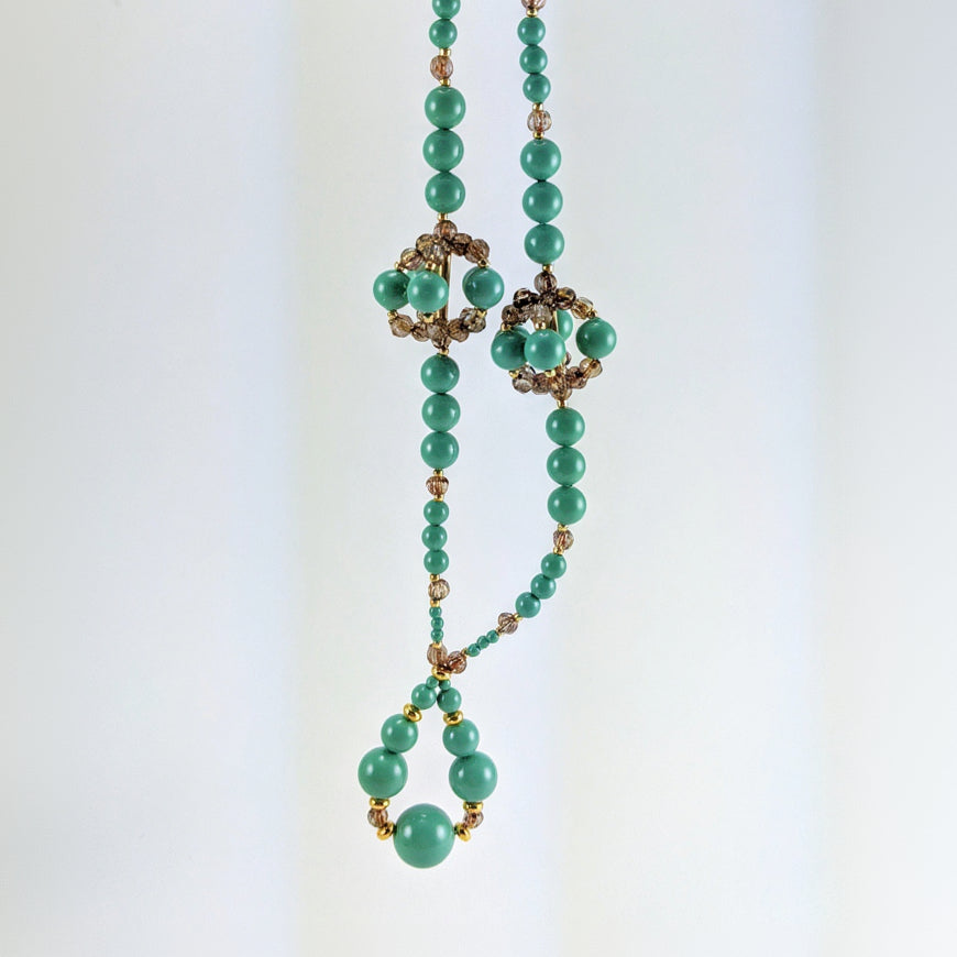 Jade crystal pearl necklace