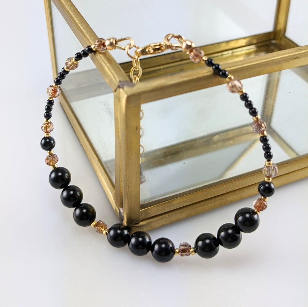 Mystic black crystal pearl bracelet