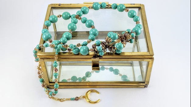 Jade crystal pearl necklace