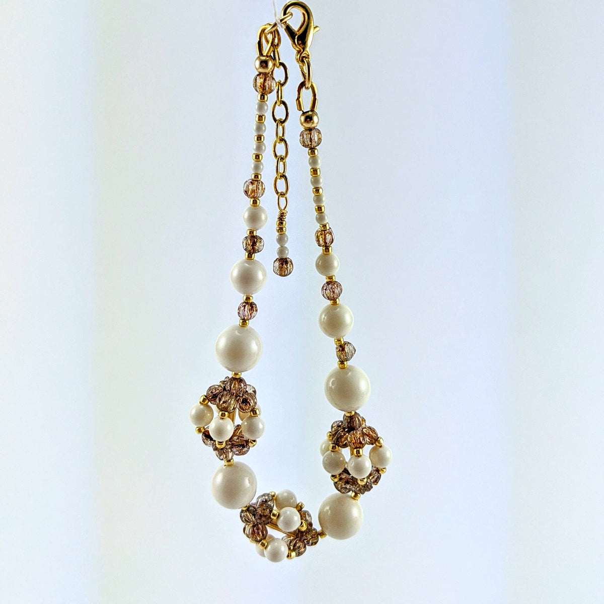 Ivory crystal pearl bracelet