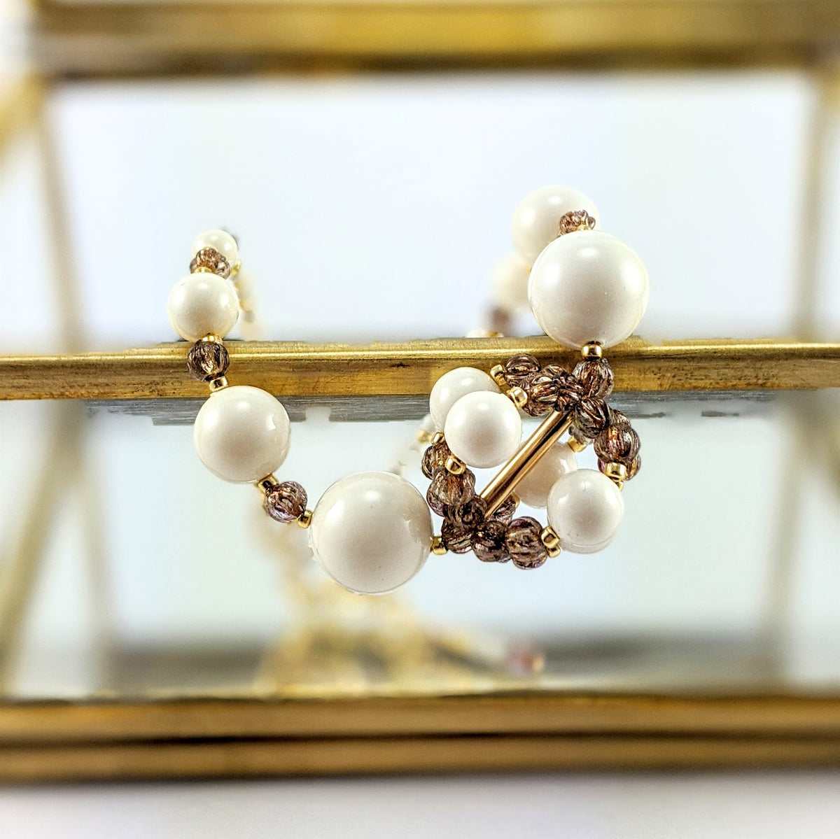 Ivory crystal pearl bracelet