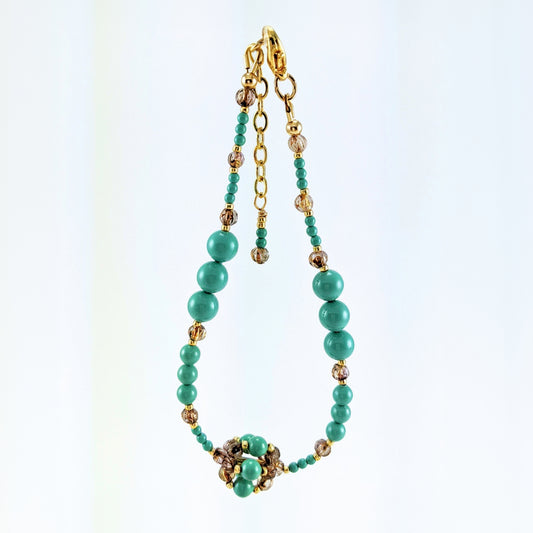 Jade crystal pearl bracelet
