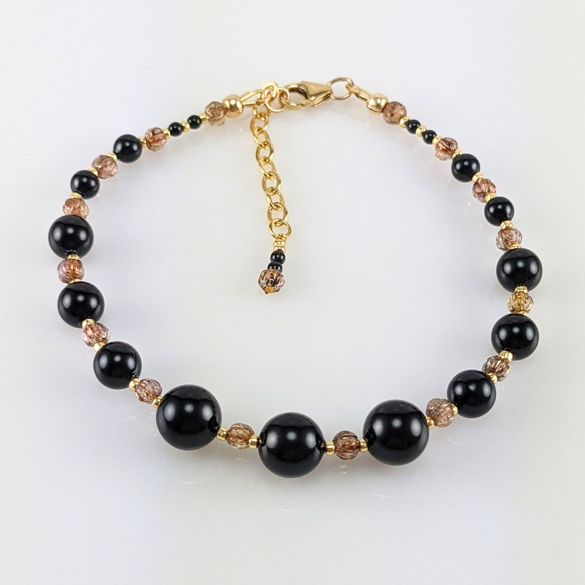 Mystic black crystal pearl bracelet