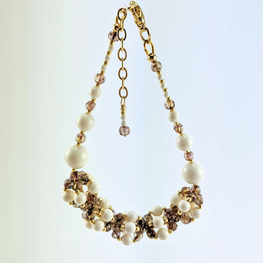 Ivory crystal pearl bracelet