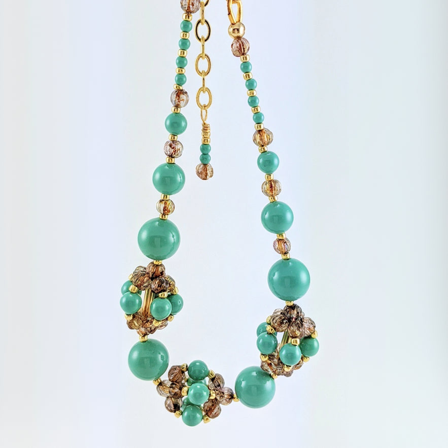 Jade crystal pearl bracelet