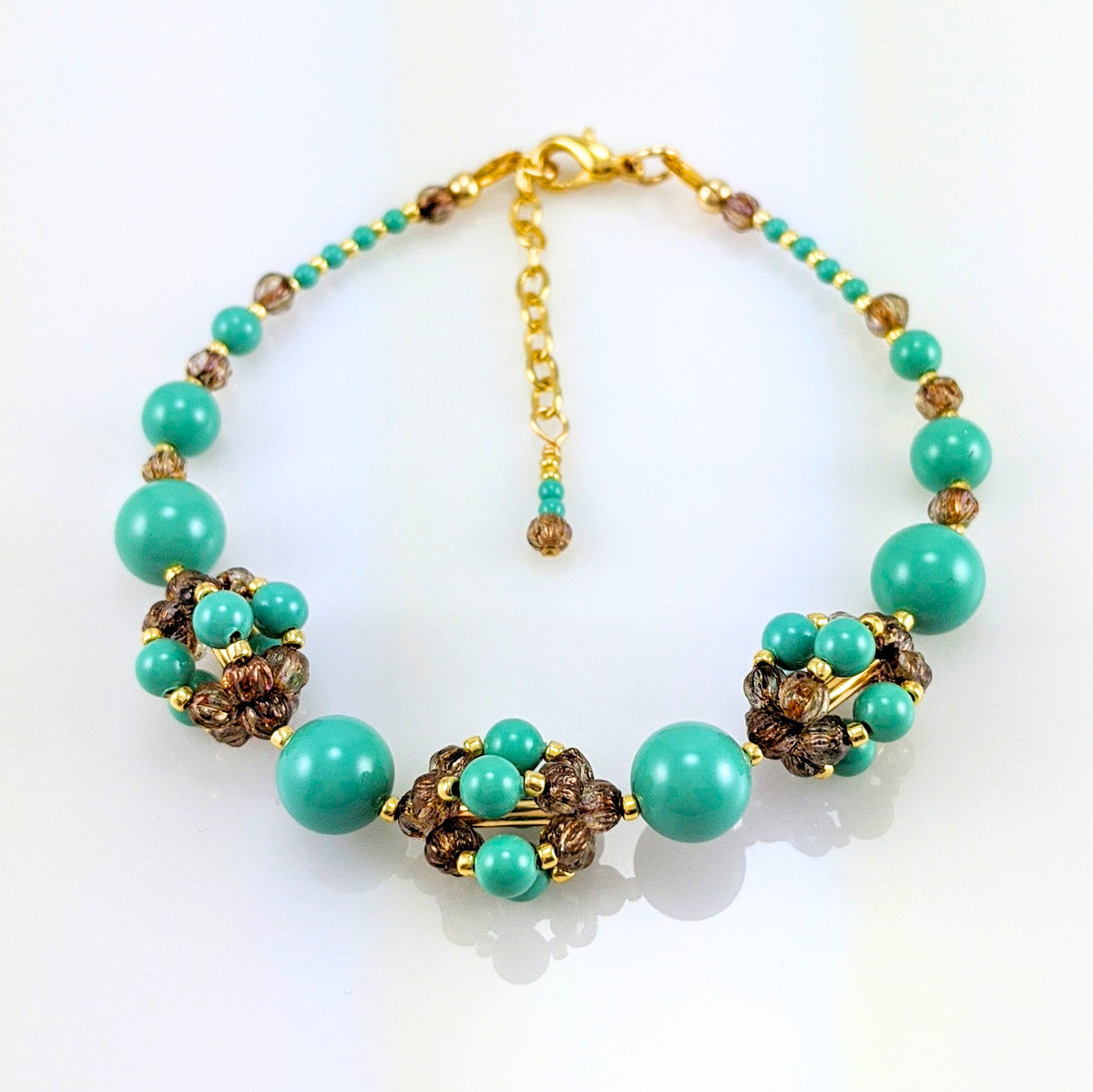 Jade crystal pearl bracelet
