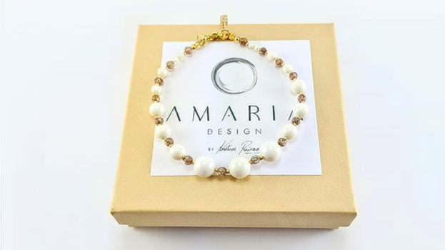 Ivory crystal pearl bracelet